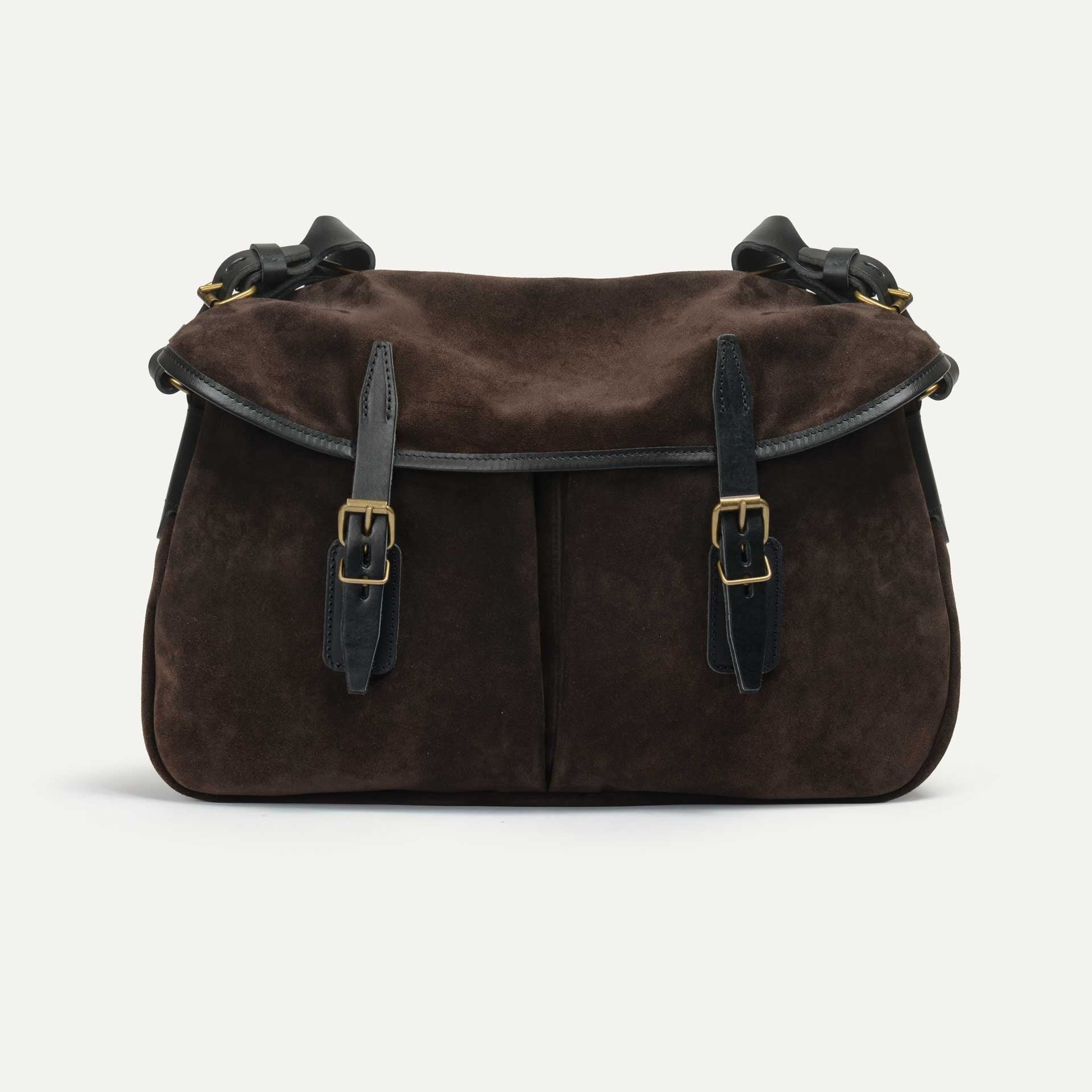 Musette des Fischers M / Veloursleder - Dunkelbraun (image n°1)