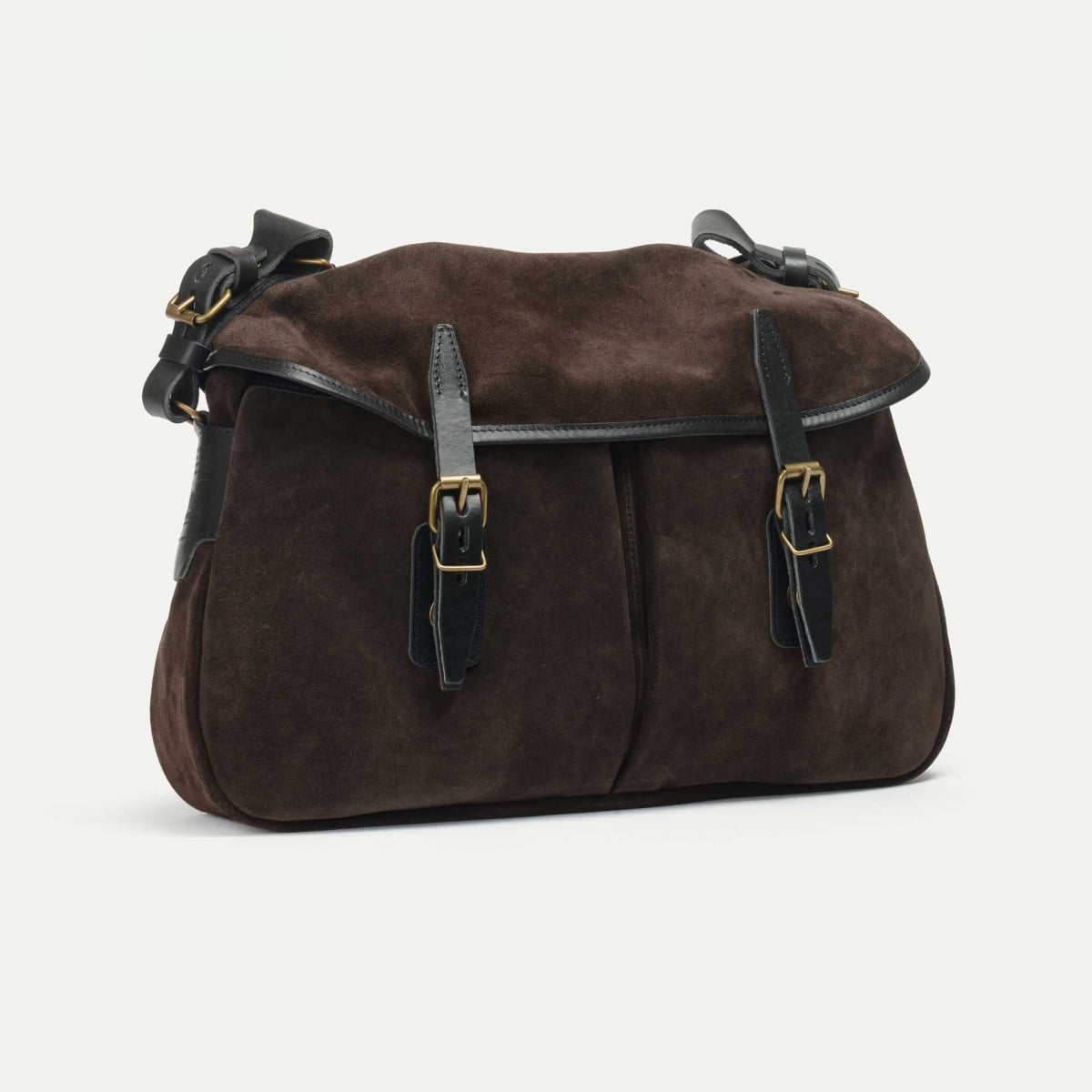 Musette des Fischers M / Veloursleder - Dunkelbraun (image n°2)