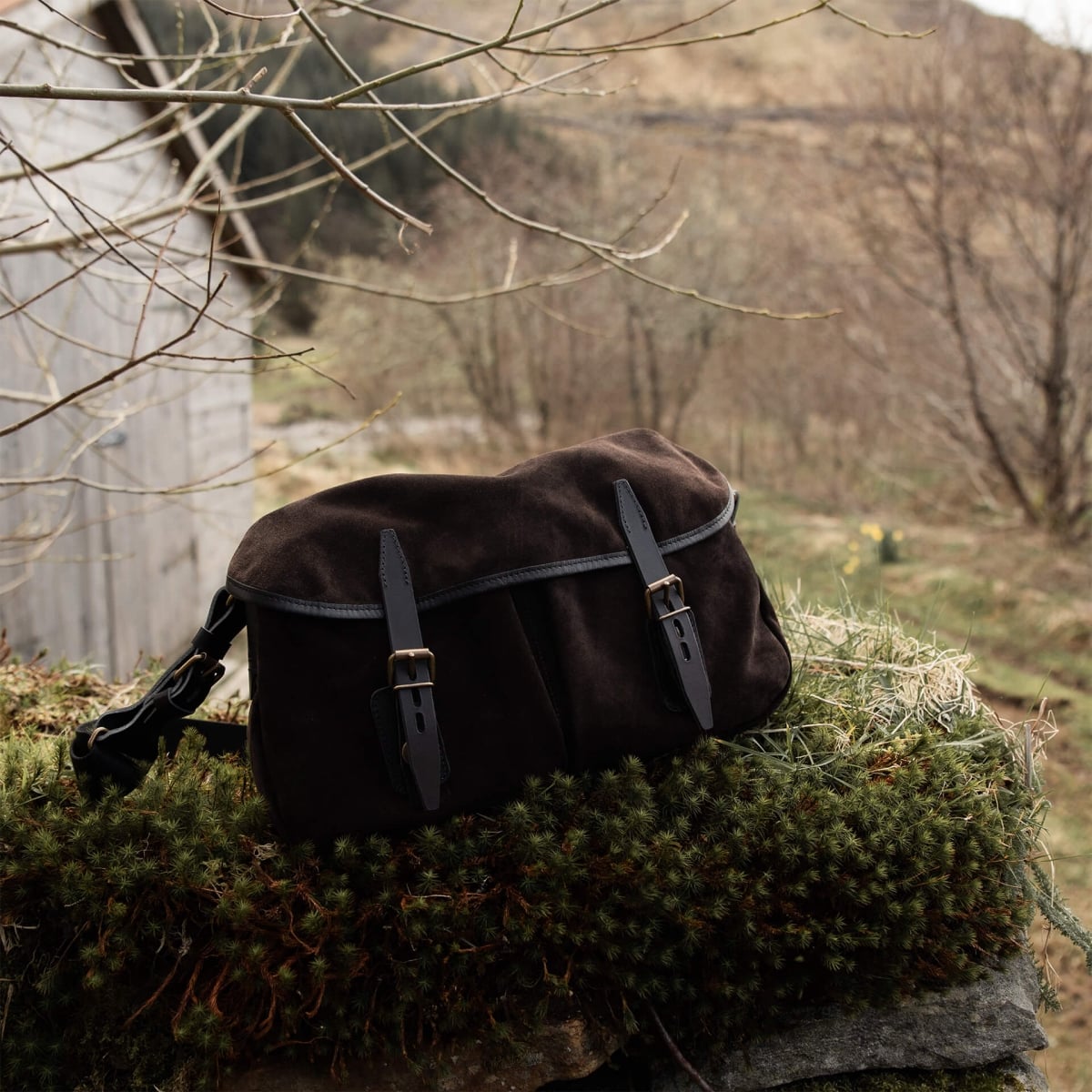 Musette des Fischers M / Veloursleder - Dunkelbraun (image n°7)