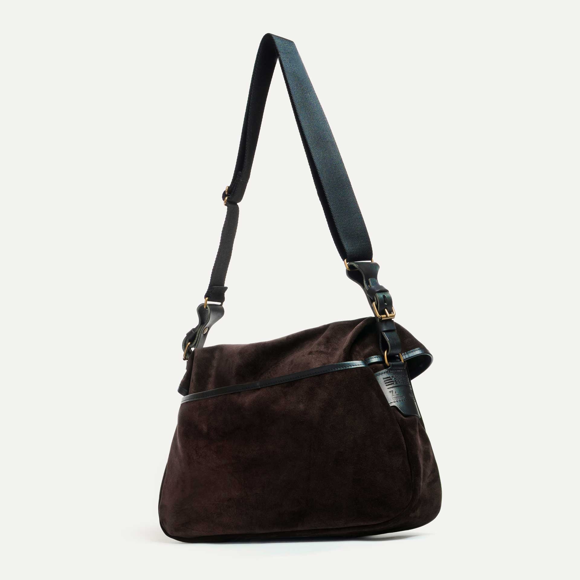 Musette M Fisherman's bag / Suede - Dark Brown (image n°3)