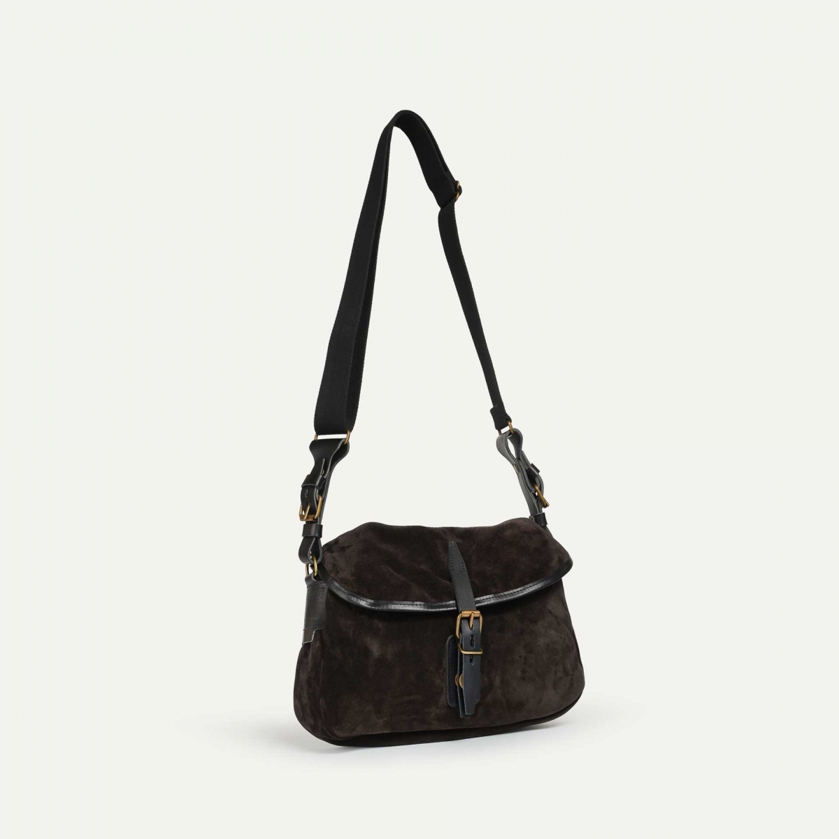Musette des Fischers S / Veloursleder - Dunkelbraun (image n°2)