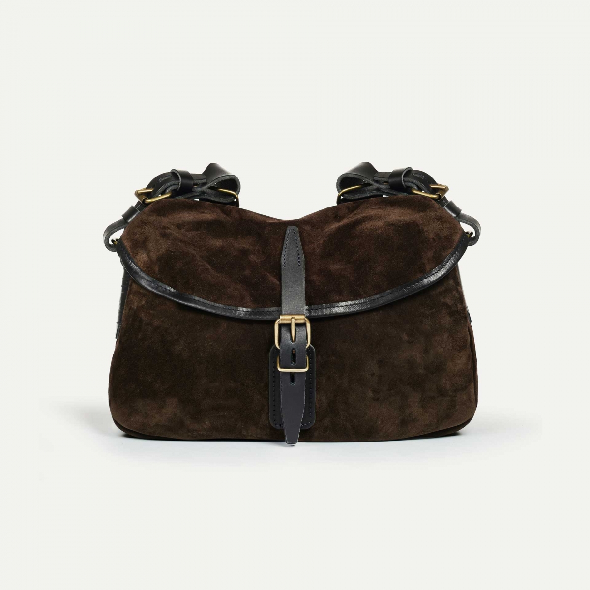 Musette des Fischers S / Veloursleder - Dunkelbraun (image n°1)