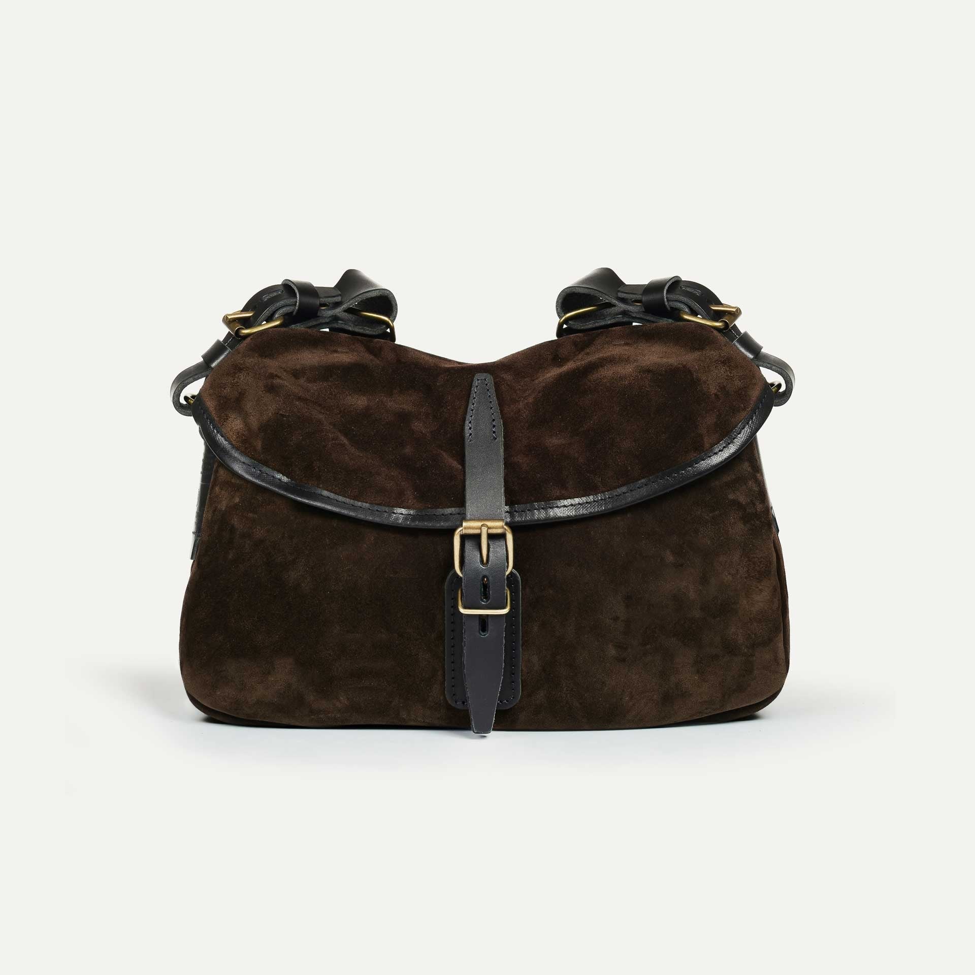 Musette des Fischers S / Veloursleder - Dunkelbraun (image n°1)