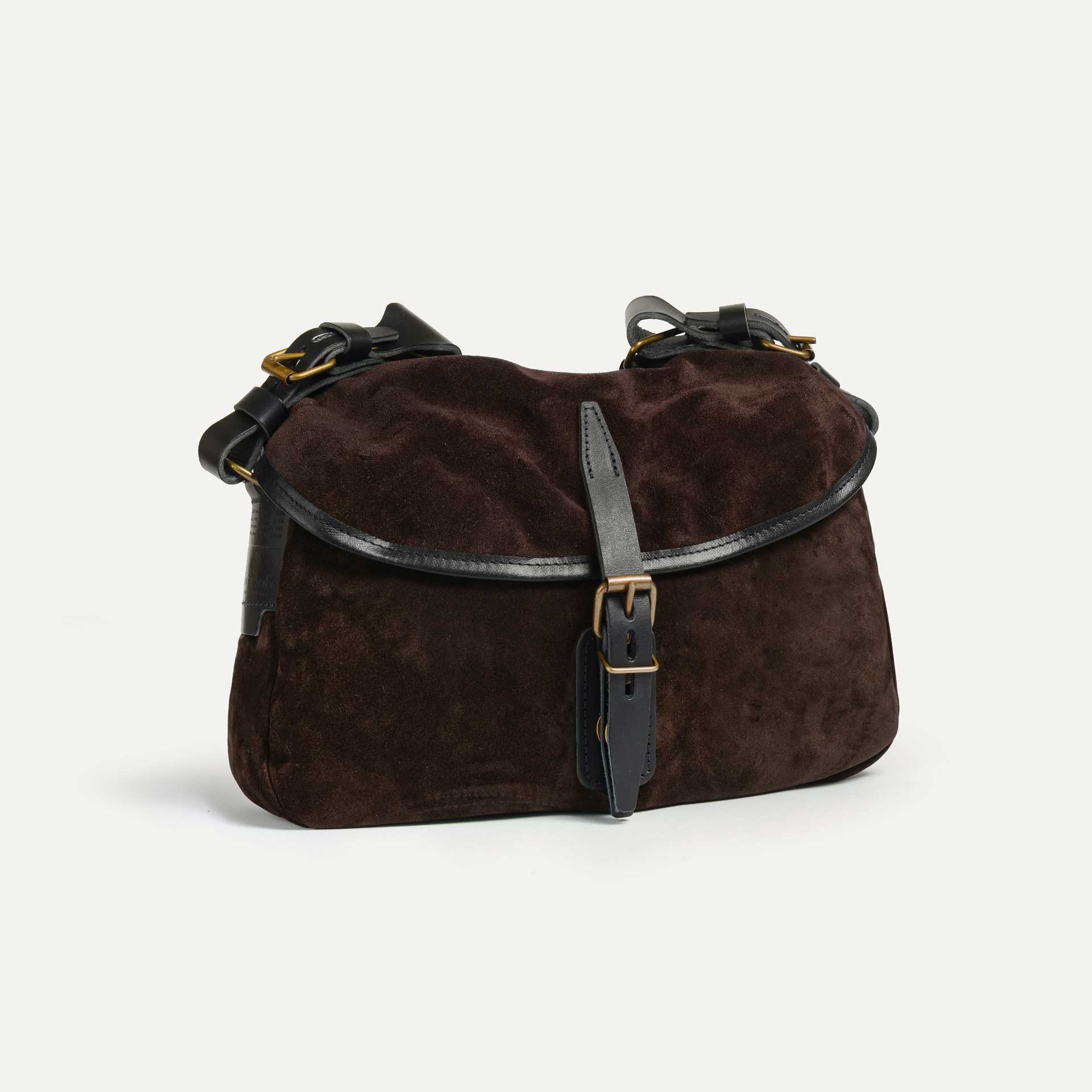 Musette des Fischers S / Veloursleder - Dunkelbraun (image n°3)