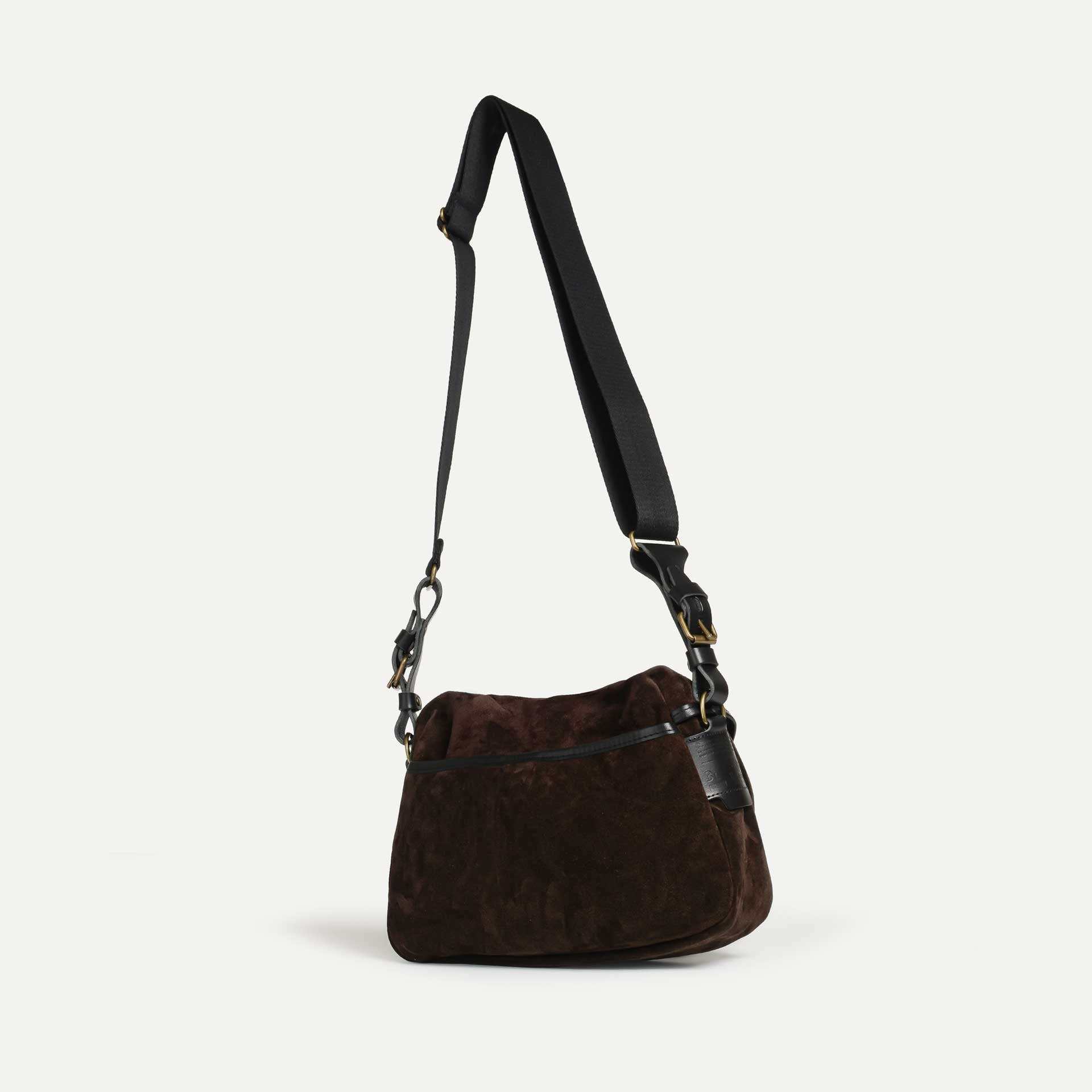 Musette des Fischers S / Veloursleder - Dunkelbraun (image n°4)