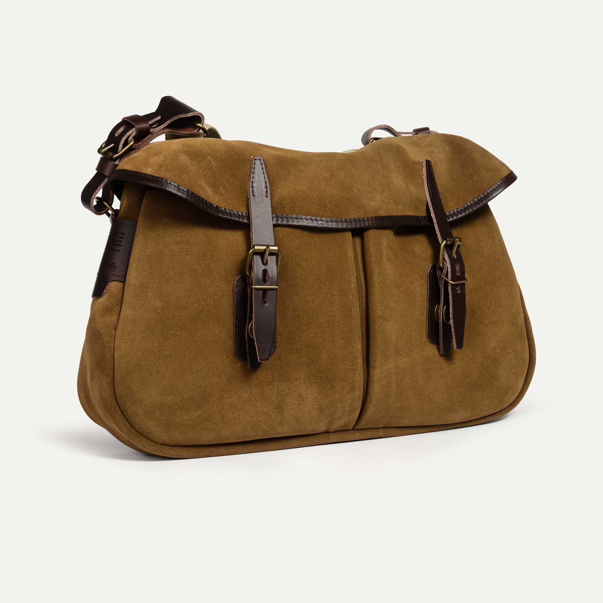 Musette M Fisherman's bag / Suede - Hazelnut Brown (image n°2)