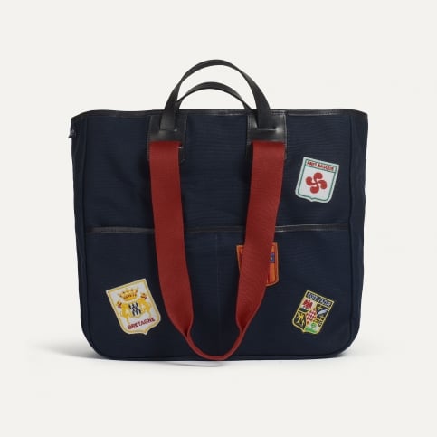 Meline Tote Bag - Blue Emblems