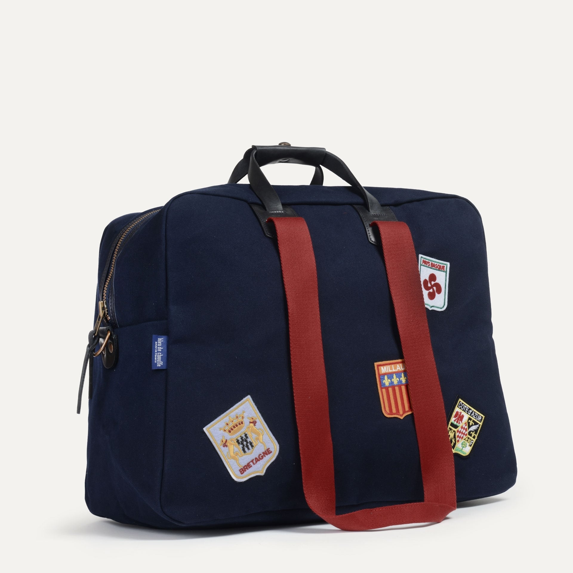 Bolsa de viaje aviador Missak - Azul con emblemas (imagen n.º 2)