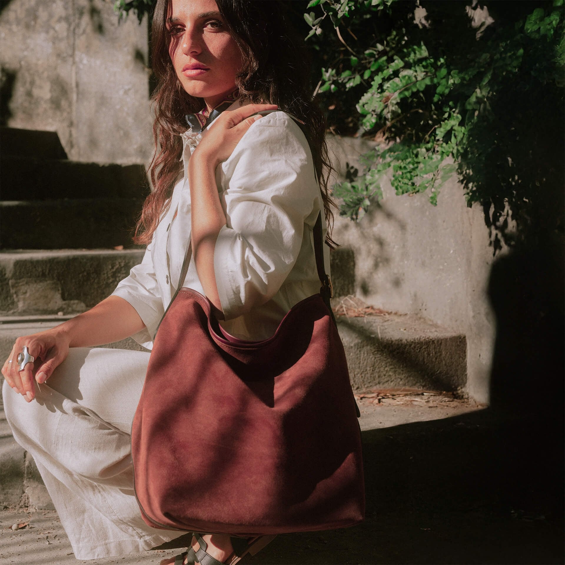 Sac seau Sofia - Marron Rubis (image n°7)