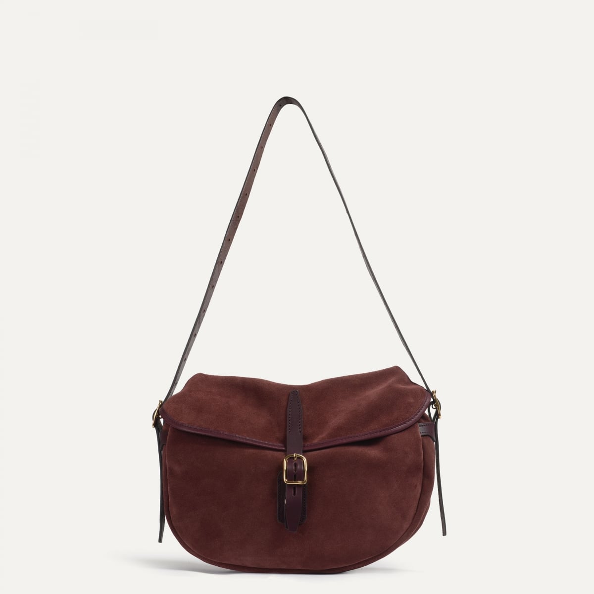 Bolsa de pescador media luna Margot - Marrón rubí (imagen n.º 1)