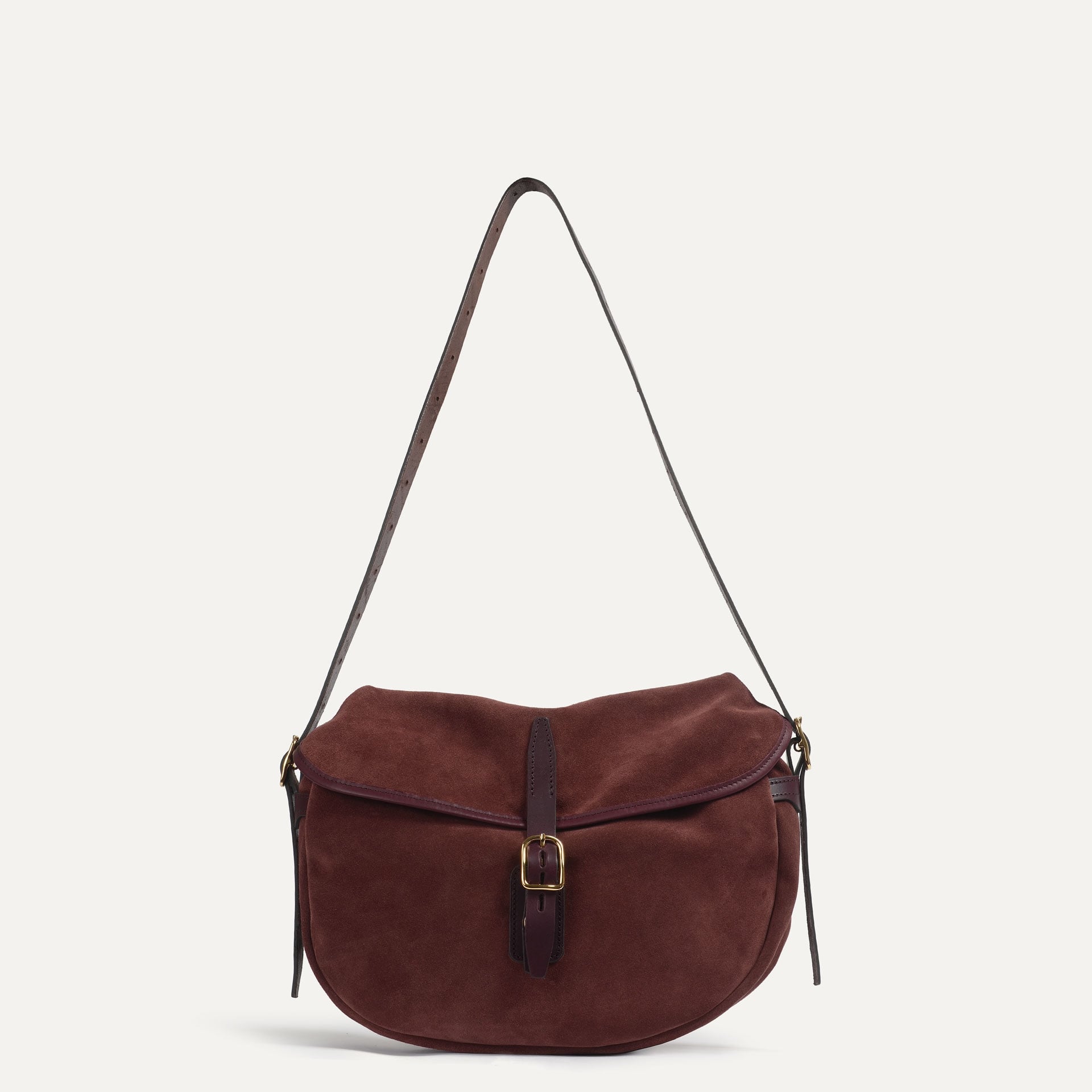 Bolsa de pescador media luna Margot - Marrón rubí (imagen n.º 1)