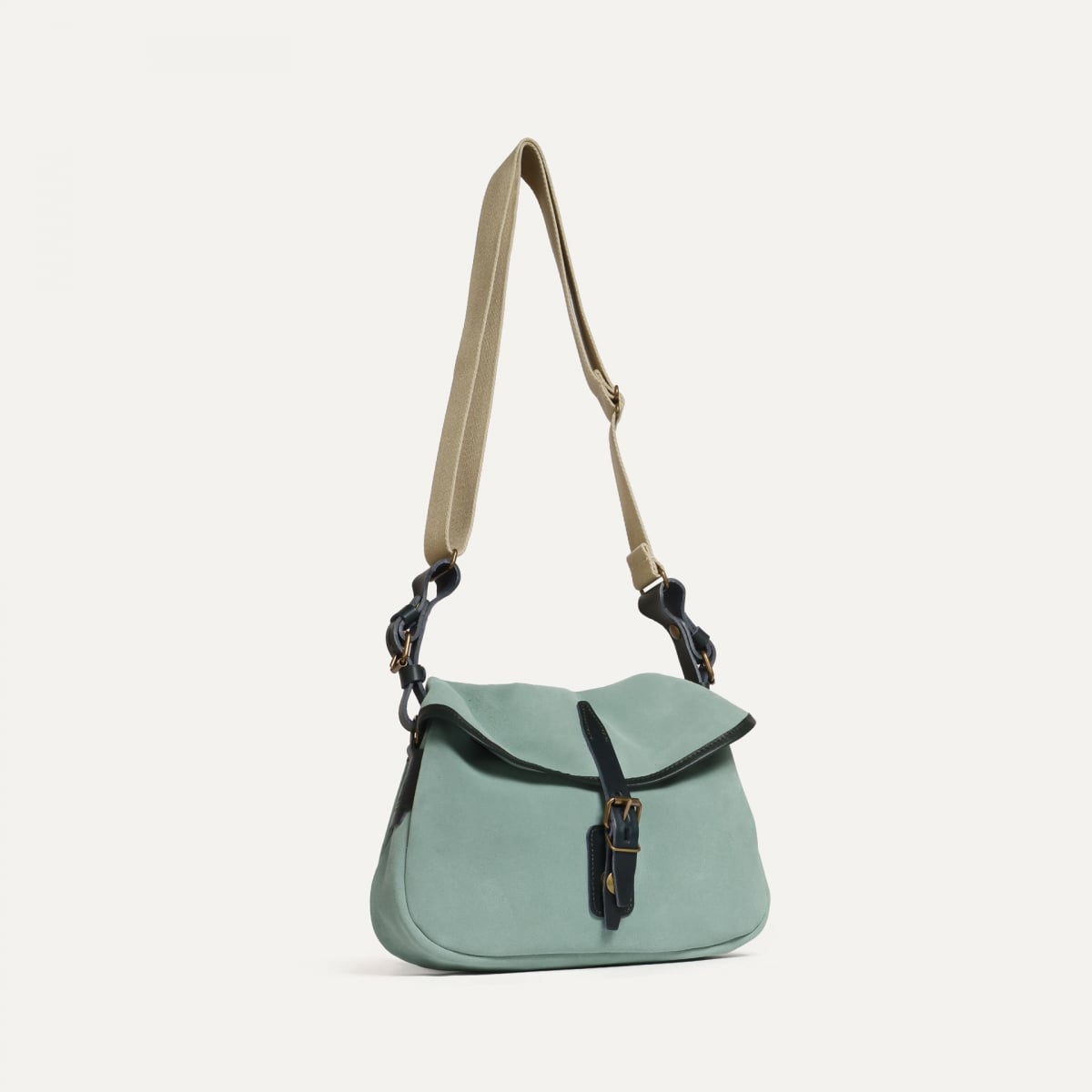 Musette du Pêcheur XS / Cuir Velours - Vert Jade (image n°2)