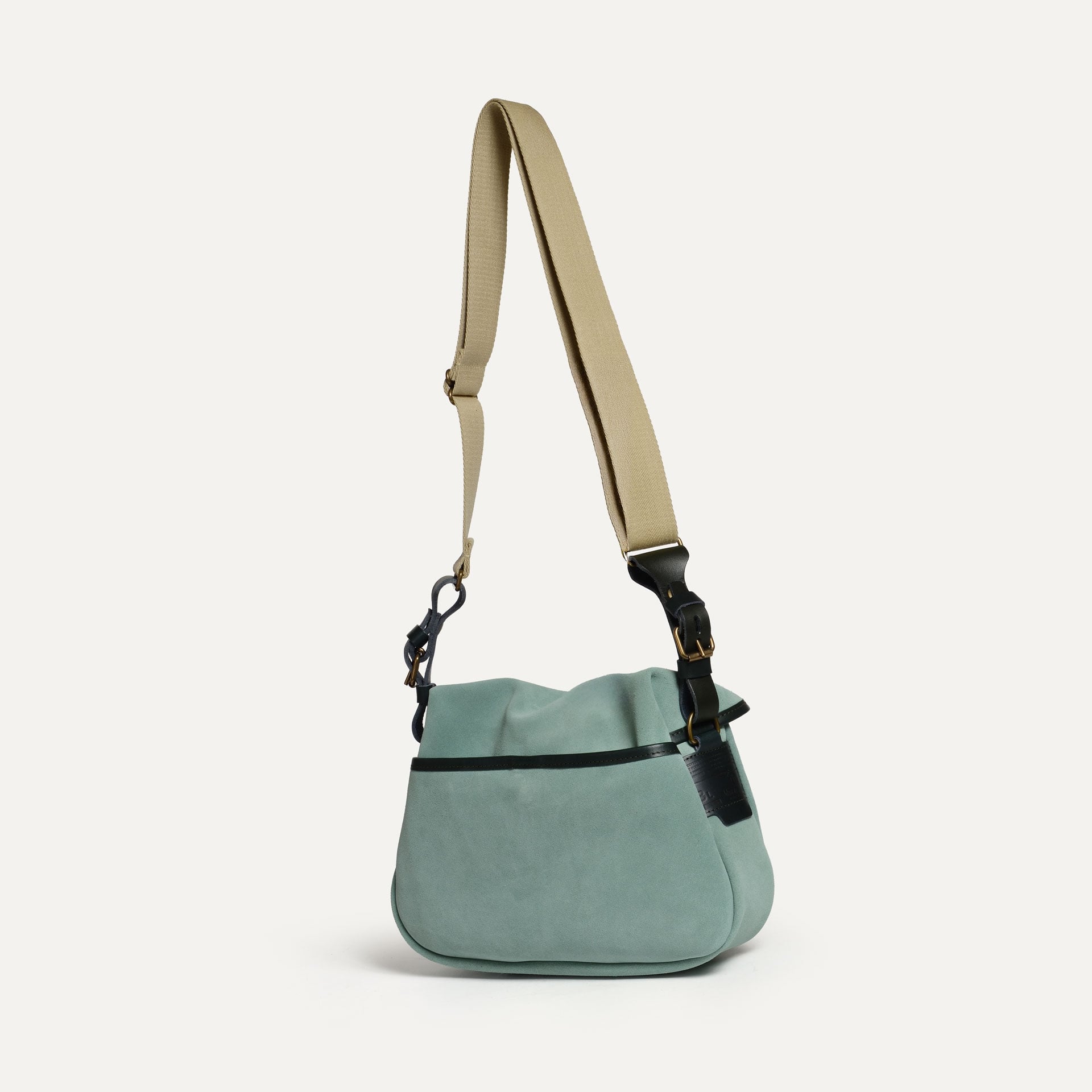 Musette du Pêcheur XS / Cuir Velours - Vert Jade (image n°4)
