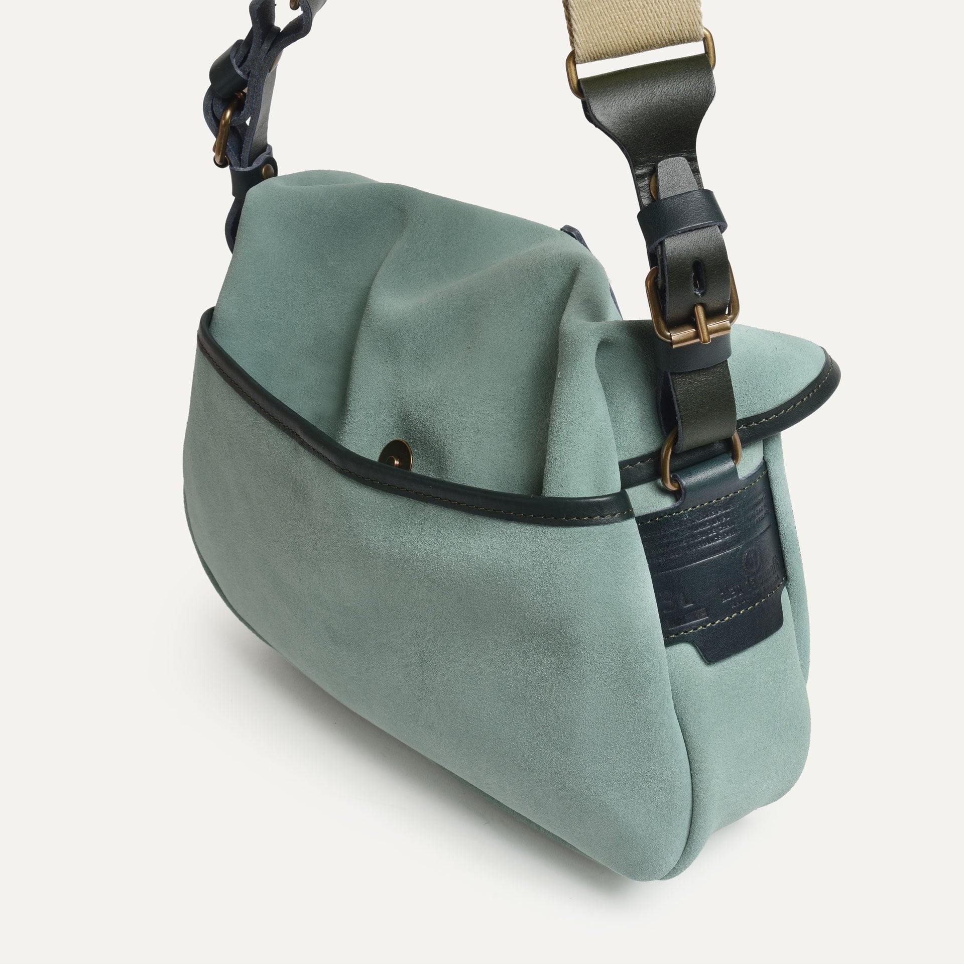 Musette du Pêcheur XS / Cuir Velours - Vert Jade (image n°5)