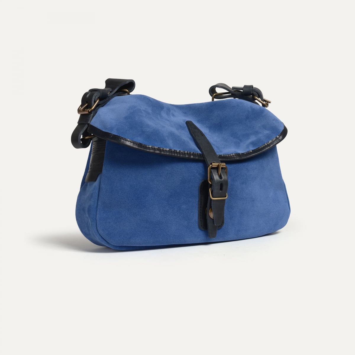 Musette du Pêcheur XS / Cuir Velours - Bleu Agate (image n°3)