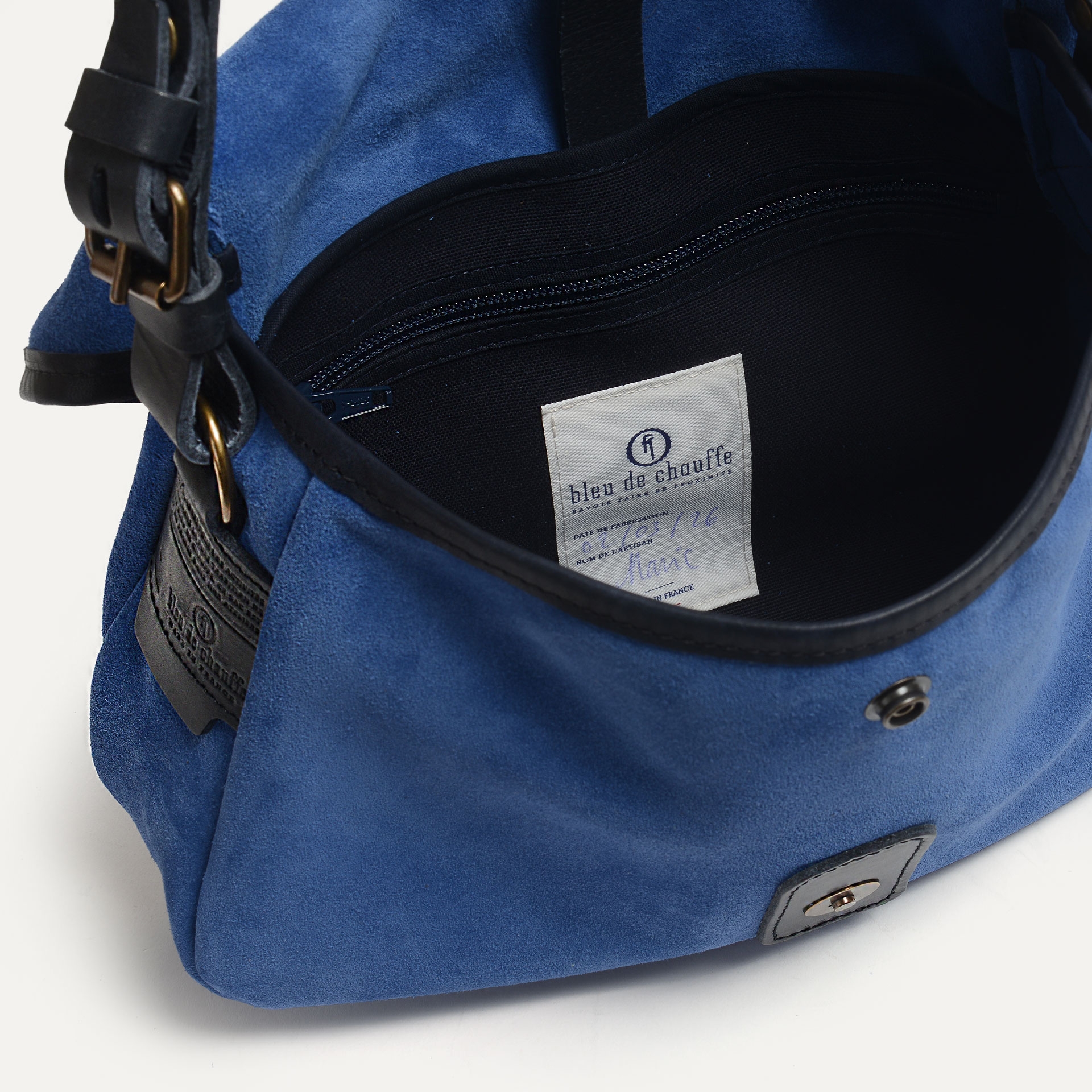 Musette des Fischers S / Veloursleder - Achatblau (image n°6)