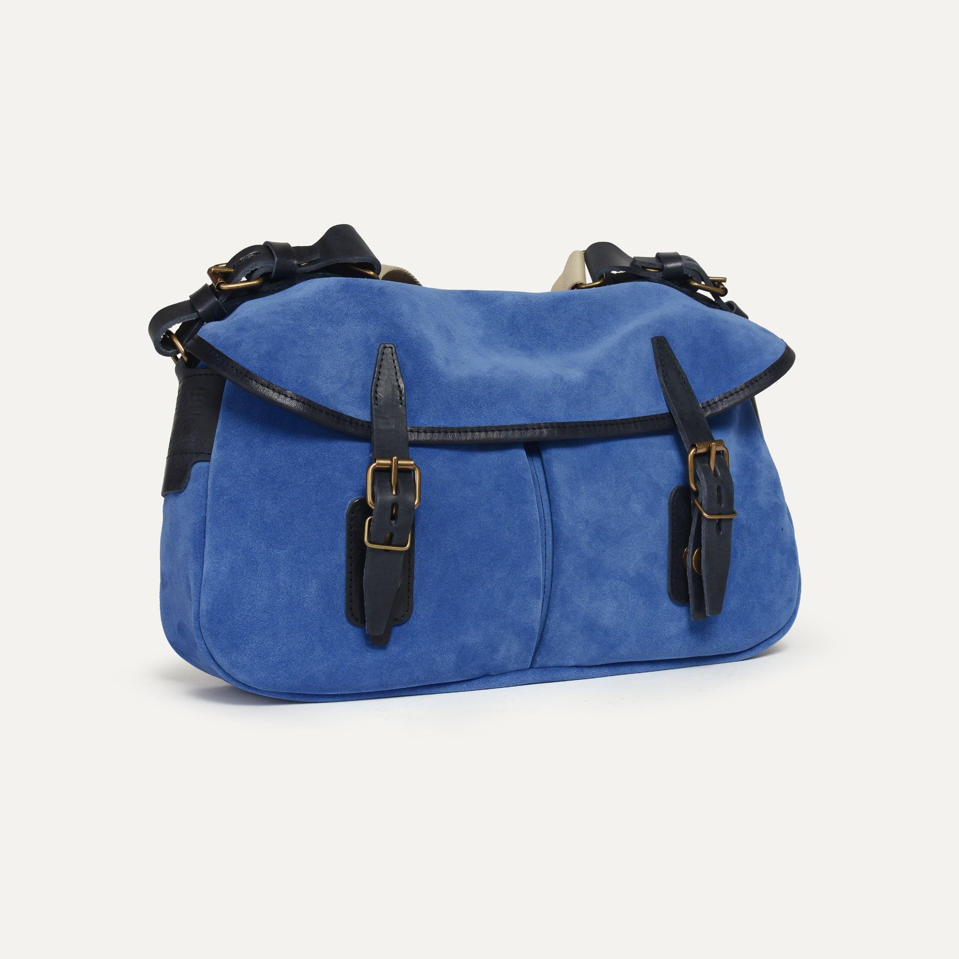 Musette du Pêcheur S / Cuir Velours - Bleu Agate (image n°2)