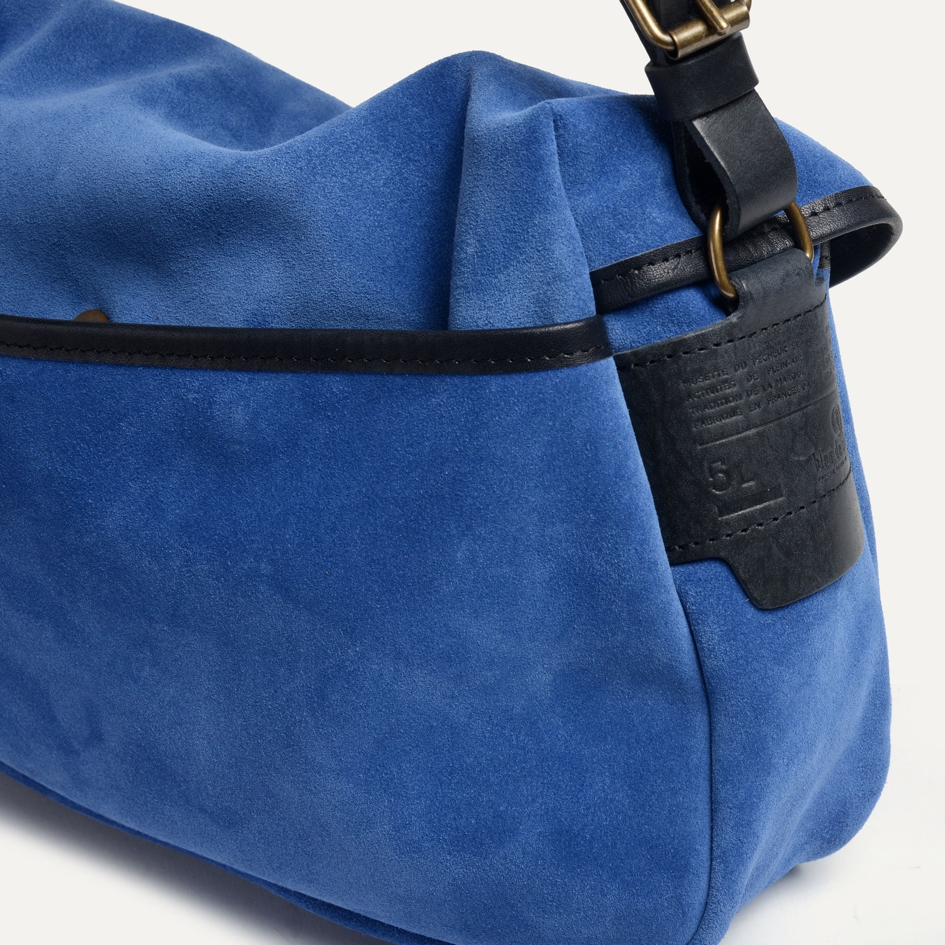 Musette S Fisherman's bag / Suede - Agate blue (image n°4)