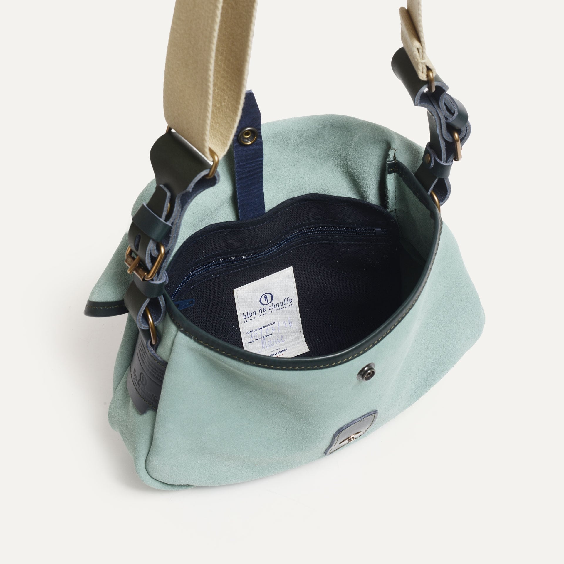 Musette des Fischers XS / Veloursleder - Jadegrün (image n°6)