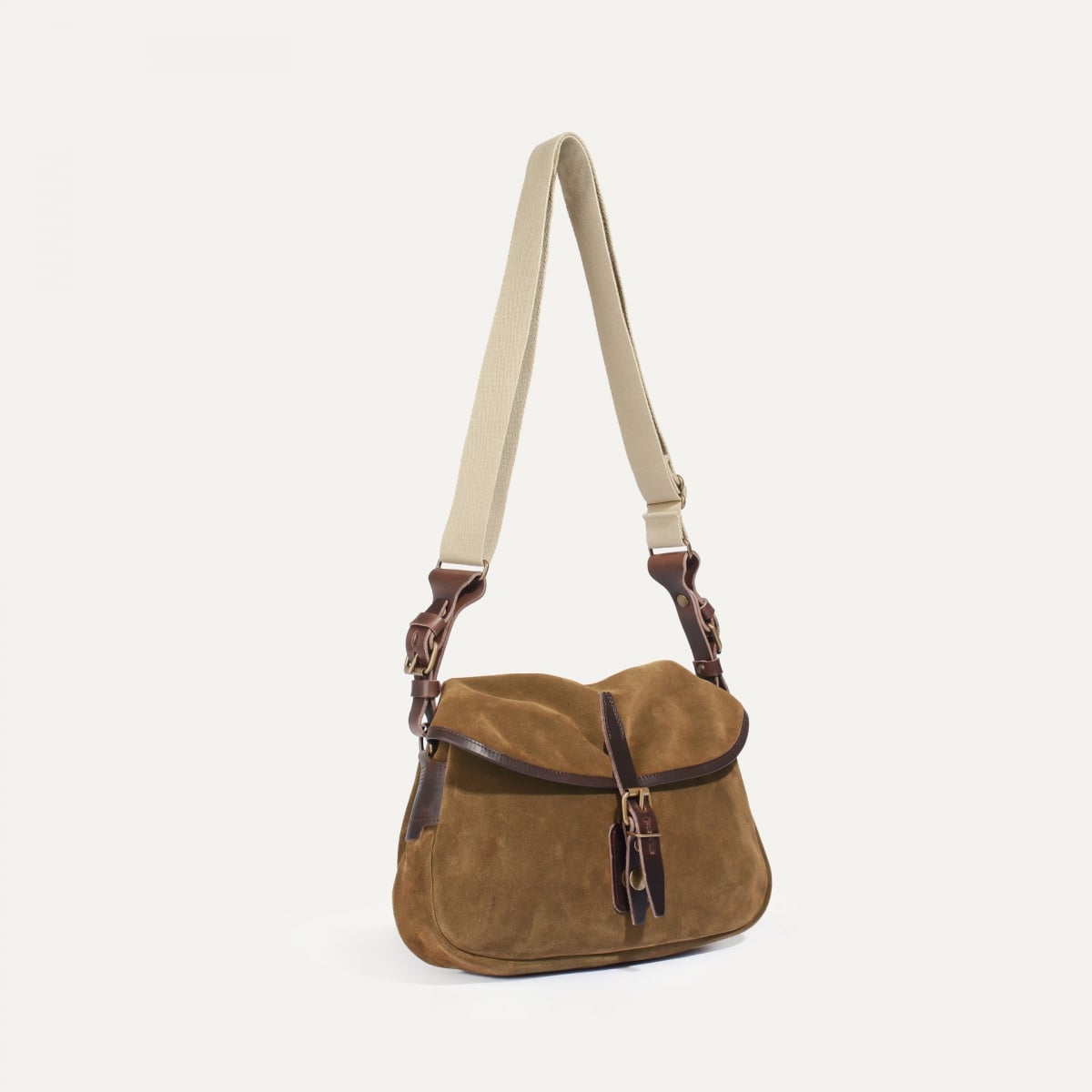 Musette du Pêcheur XS / Cuir Velours - Marron Noisette (image n°2)
