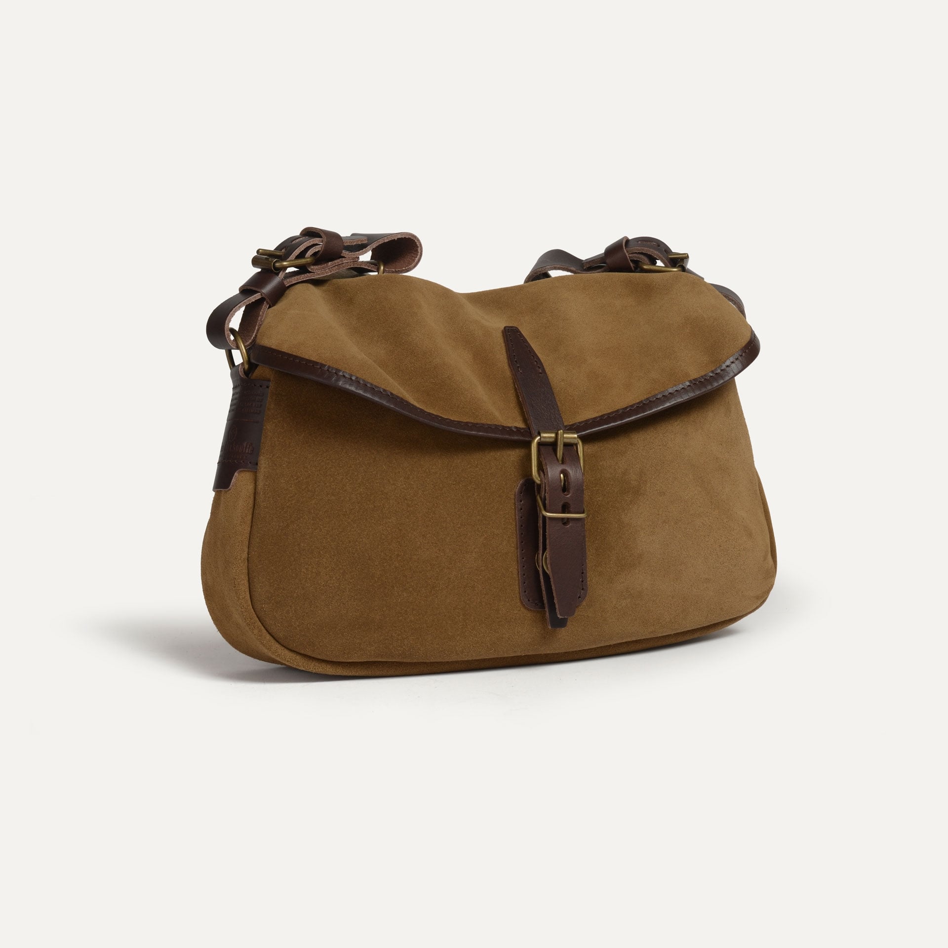 Musette du Pêcheur XS / Cuir Velours - Marron Noisette (image n°3)