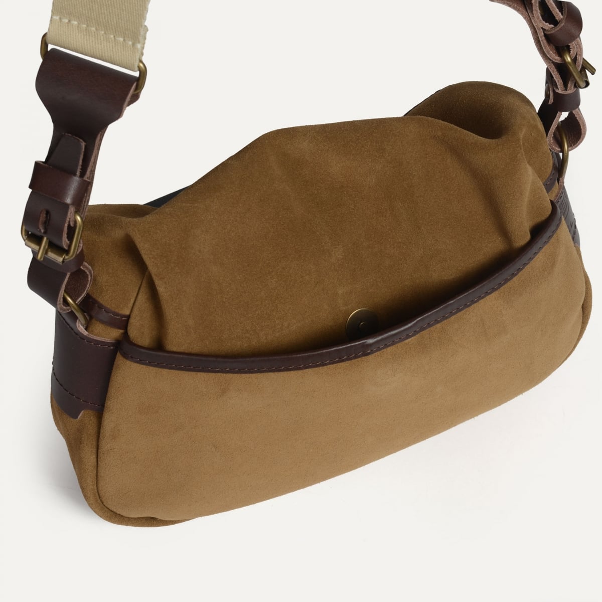Musette du Pêcheur XS / Cuir Velours - Marron Noisette (image n°5)