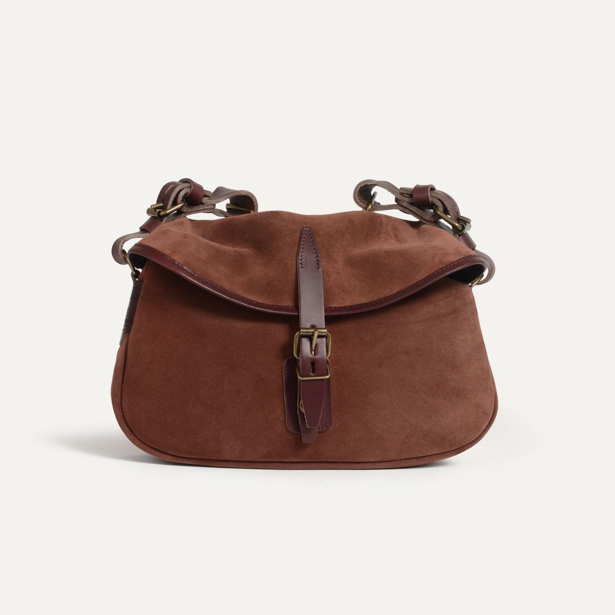Musette XS Fisherman's bag / Suede - Ruby brown (image n°1)