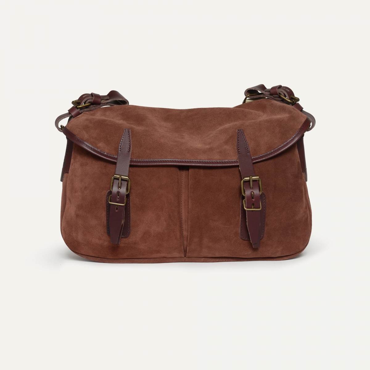 Musette des Fischers S / Veloursleder - Rubinbraun (image n°1)