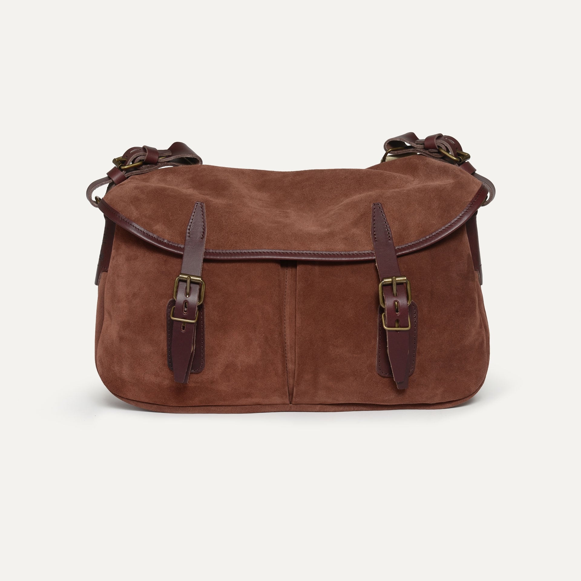 Musette S Fisherman's bag / Suede - Ruby brown (image n°1)