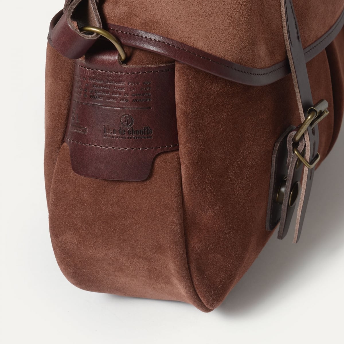 Musette du Pêcheur S / Cuir Velours - Marron Rubis (image n°4)