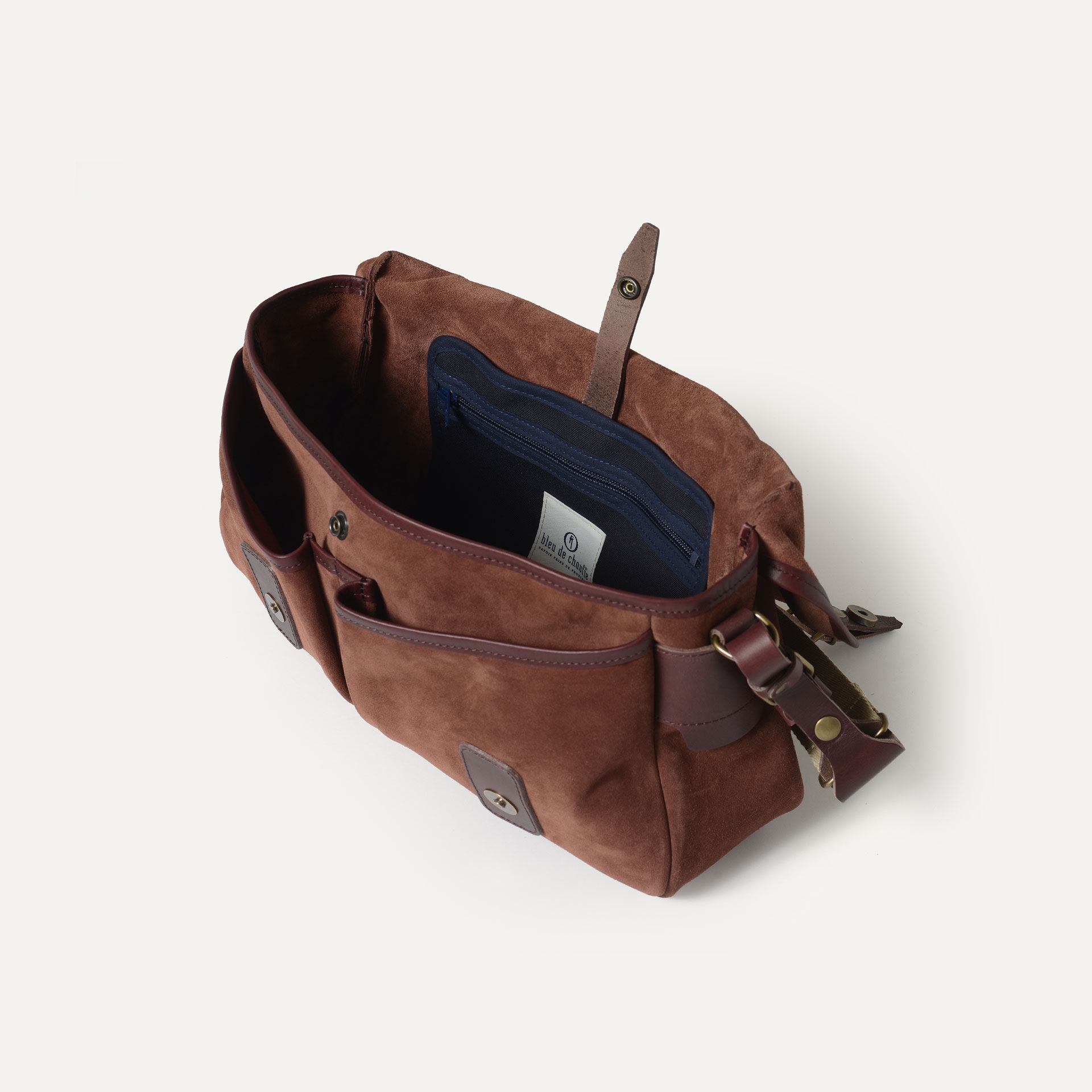 Musette des Fischers S / Veloursleder - Rubinbraun (image n°5)
