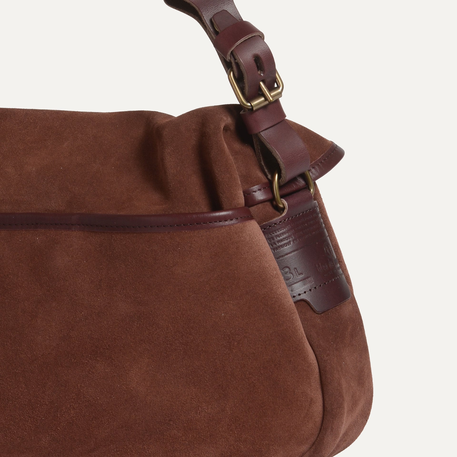 Bolsa de pescador XS / Cuero de ante - Marrón rubí (imagen n.º 6)