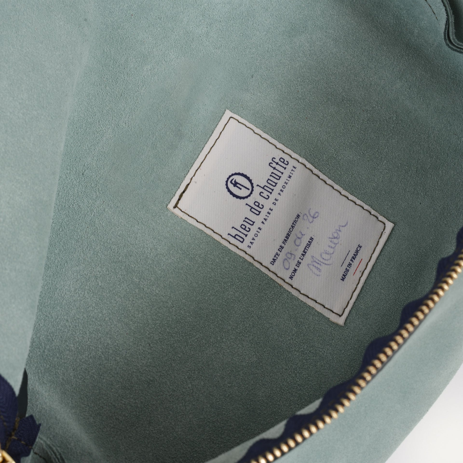 Sac banane Bea / Cuir Velours - Vert jade (image n°7)