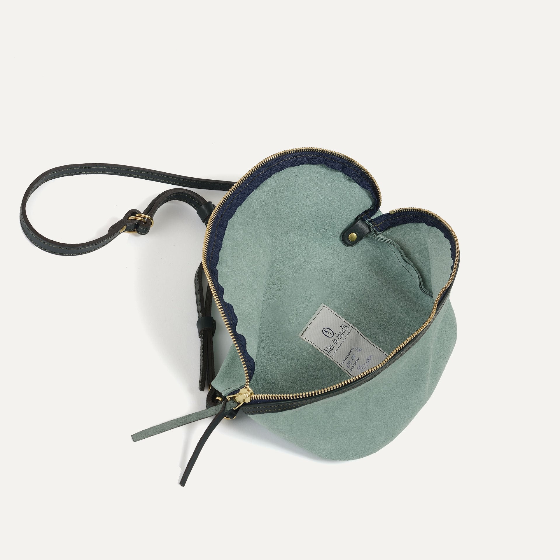 Sac banane Bea / Cuir Velours - Vert jade (image n°5)
