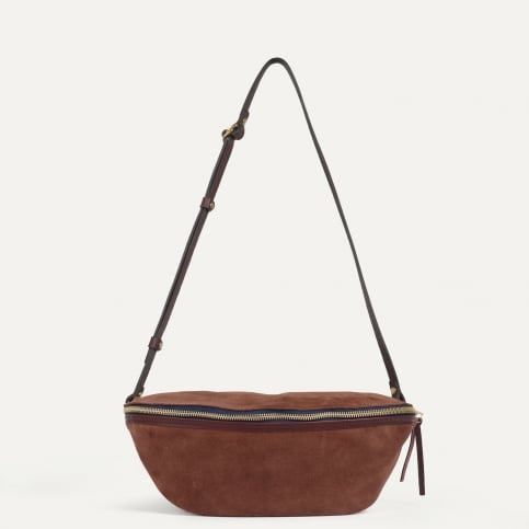Bea Belt bag / Suede - Ruby brown