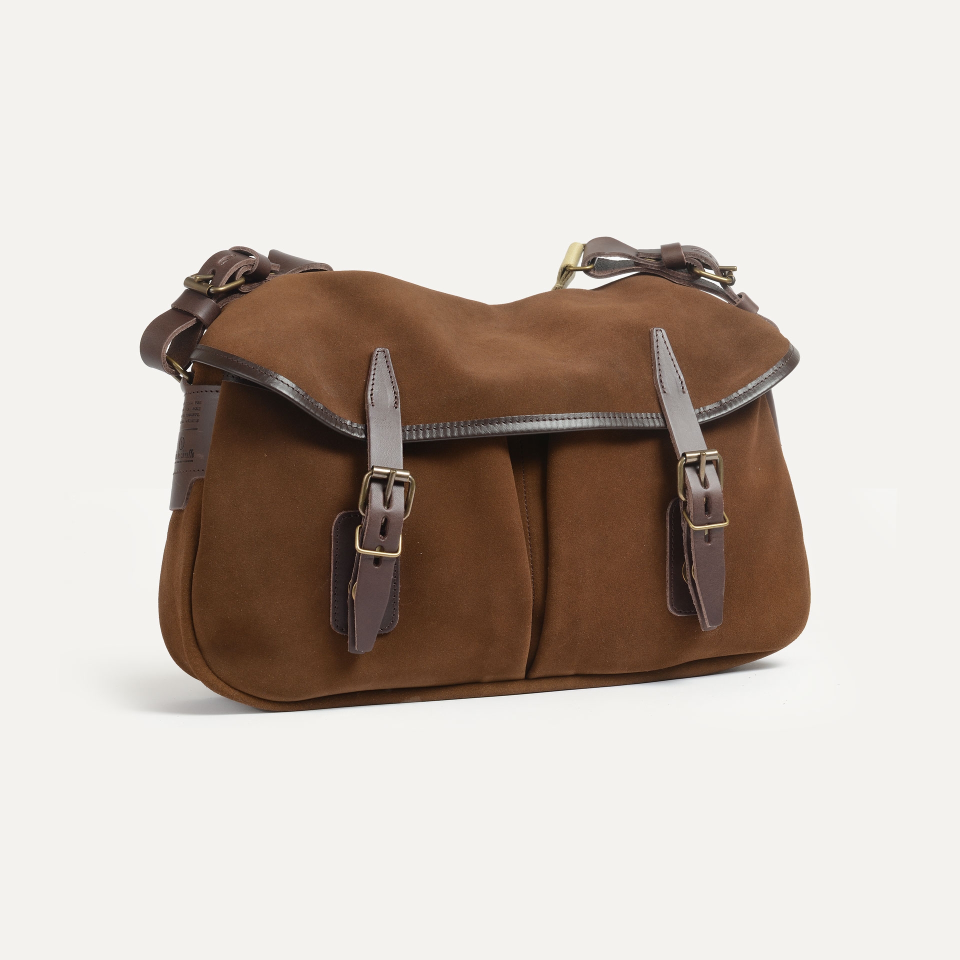 Musette des Fischers S / Veloursleder - Schokolade (image n°2)