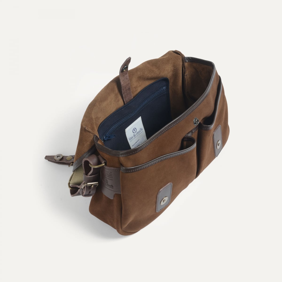 Musette des Fischers S / Veloursleder - Schokolade (image n°6)