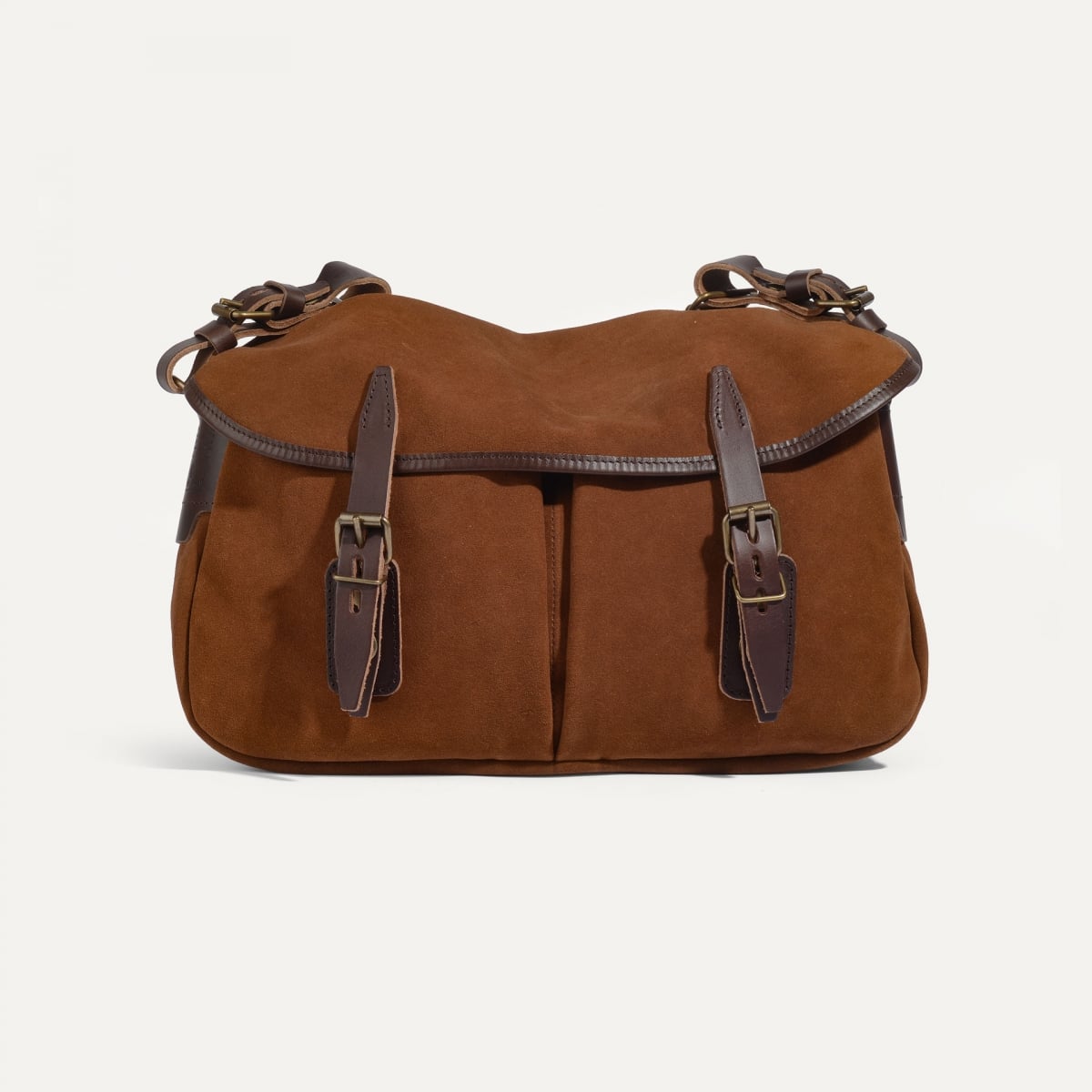 Musette du Pêcheur S / Cuir Velours - Brun fauve (image n°1)