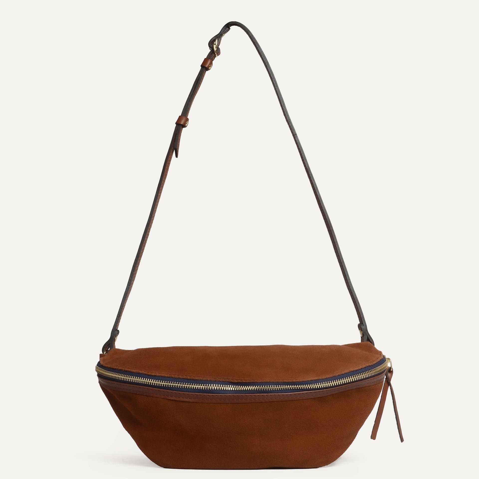 Sac banane Bea / Cuir Velours - Brun Fauve (image n°1)