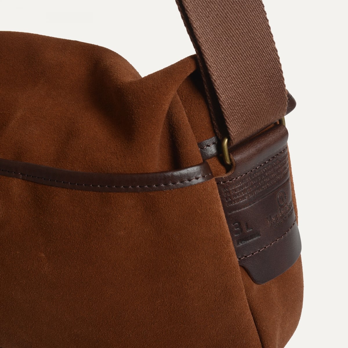 Musette du Pêcheur XS / Cuir Velours - Brun Fauve (image n°7)
