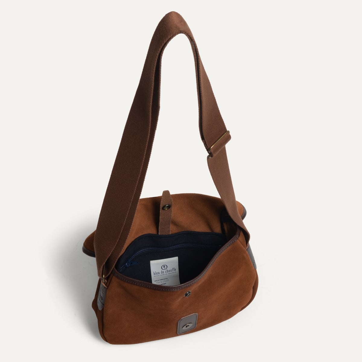 Musette du Pêcheur XS / Cuir Velours - Brun Fauve (image n°6)