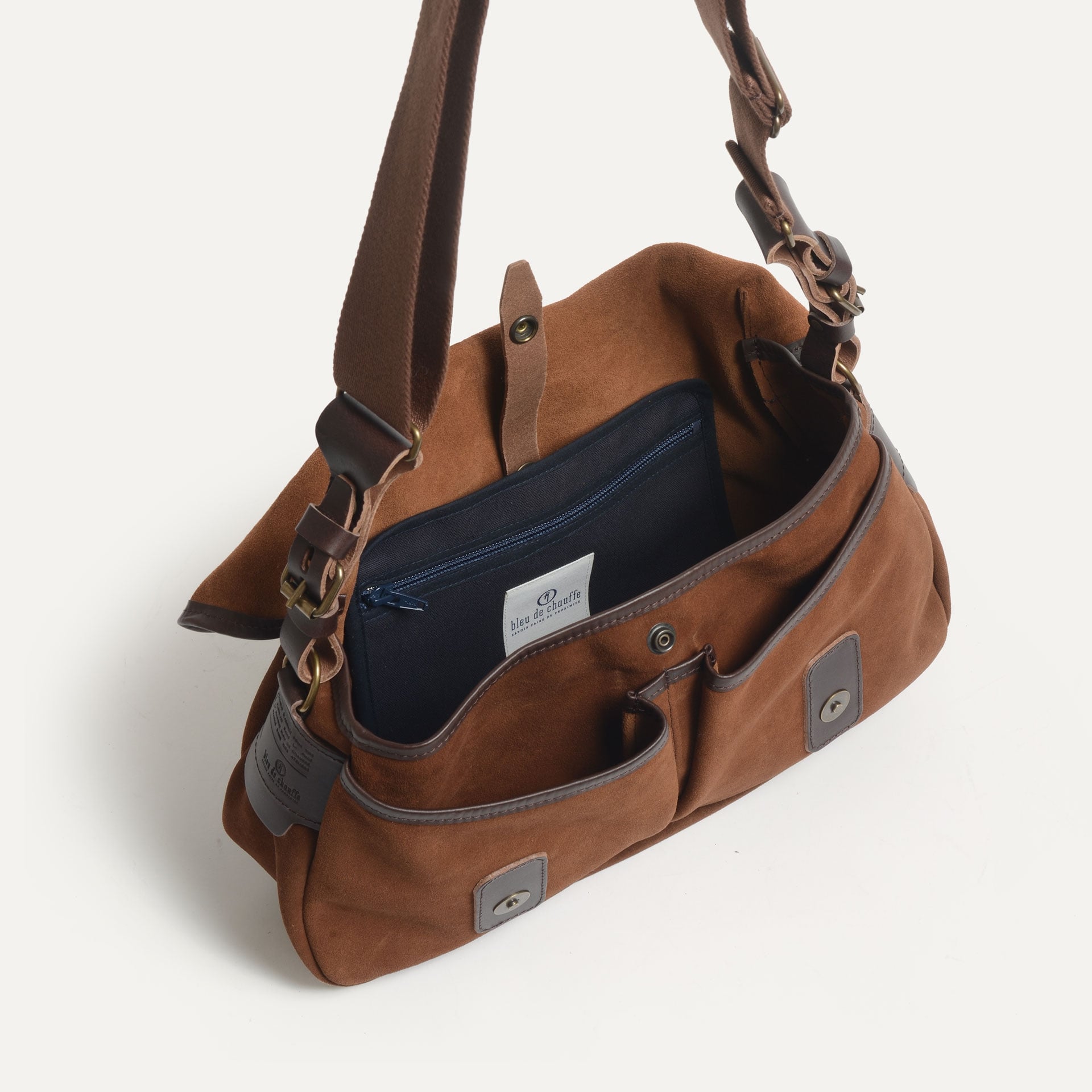Musette XS Fisherman's bag / Suede - Fawn Brown (image n°4)
