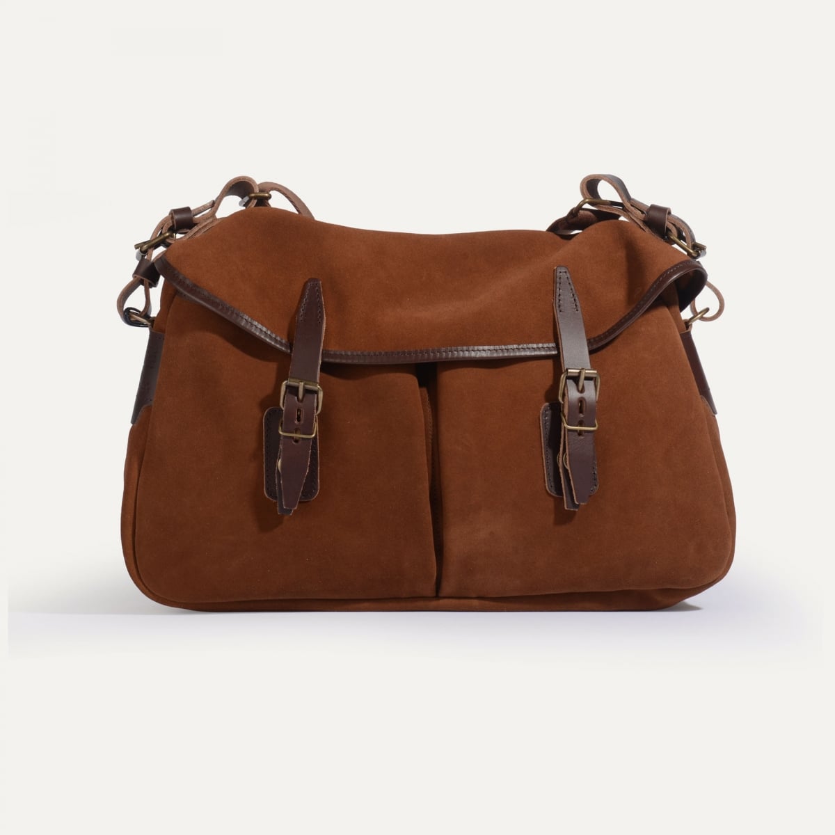 Musette du Pêcheur M / Cuir Velours - Brun fauve (image n°1)