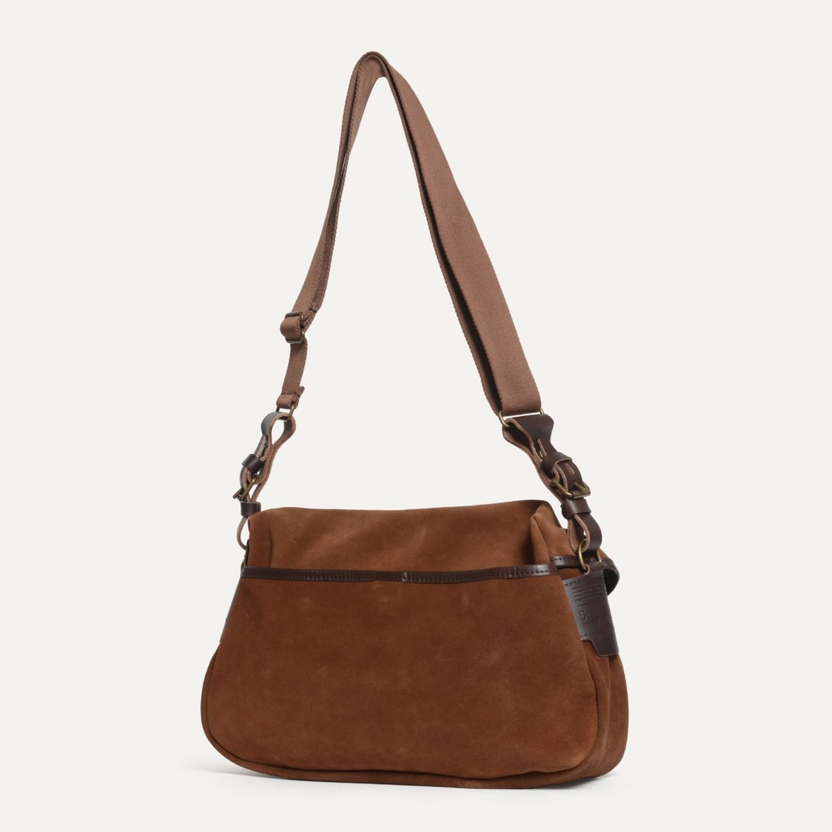 Musette du Pêcheur M / Cuir Velours - Brun fauve (image n°4)