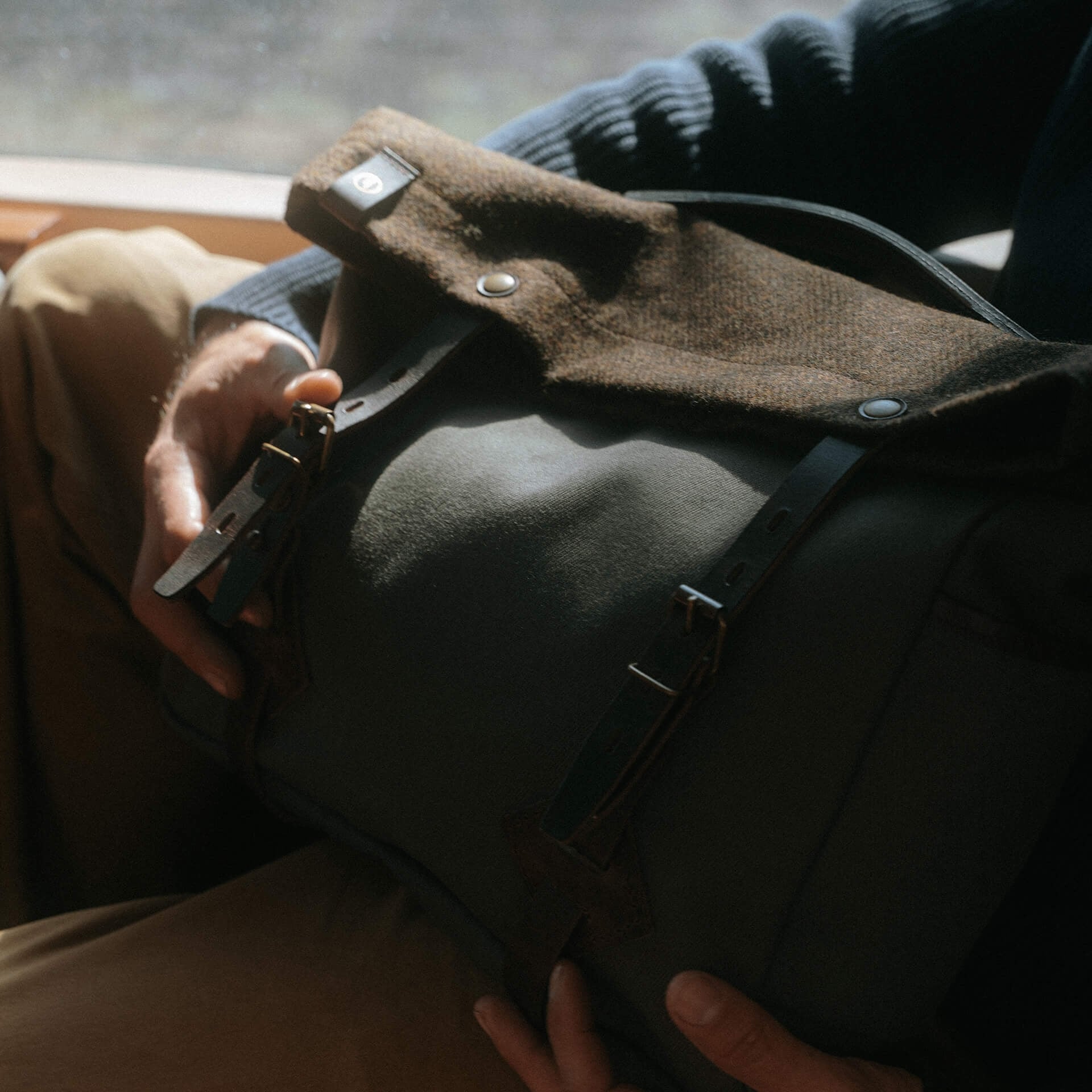 Gaston Musette Satchel Bag - Khaki BM / Tweed (image n°8)