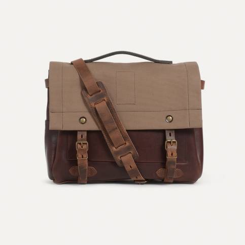 Sac Postier Eclair - Tourbe / Bleu de Chauffe x Le Mont Saint Michel