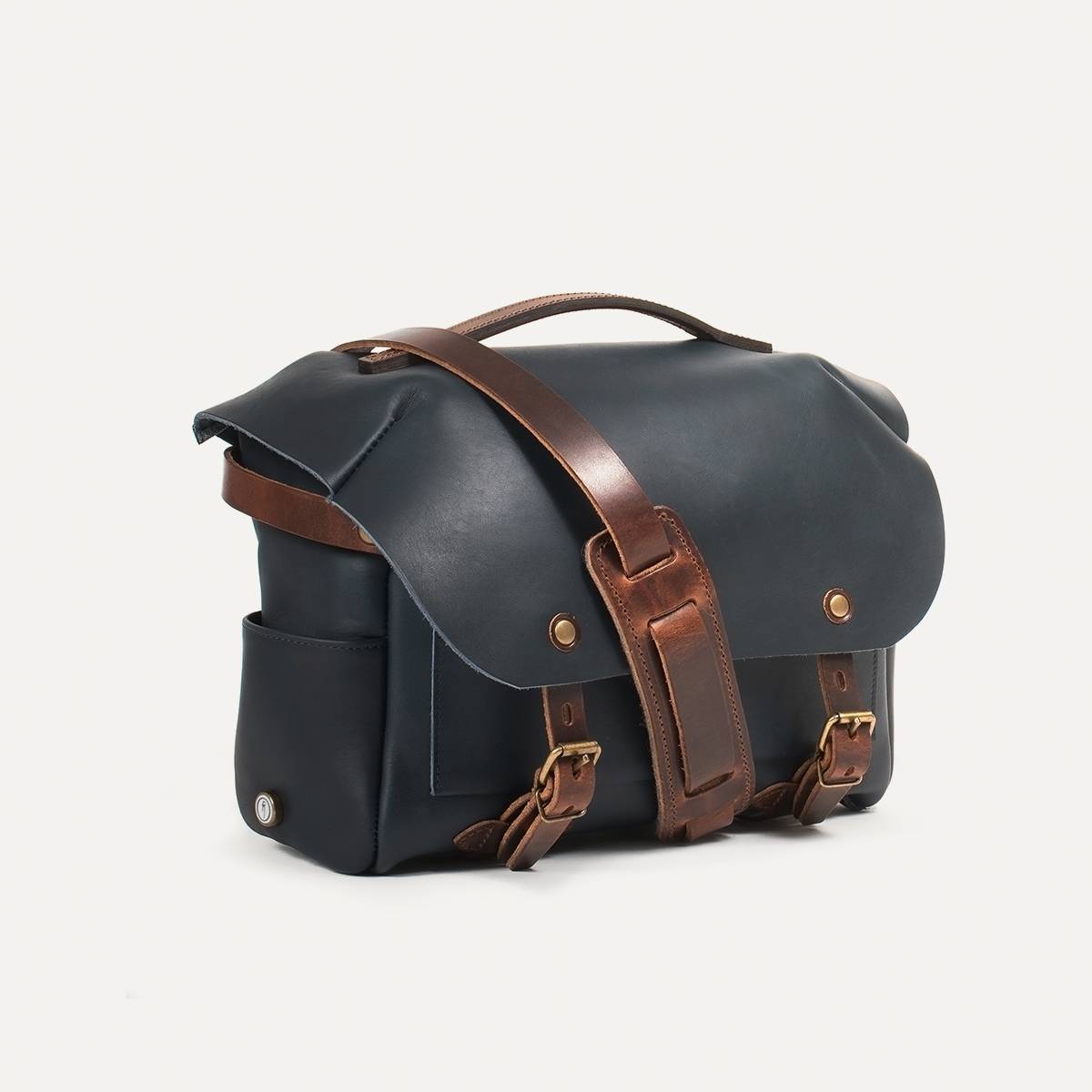 Bologne S leather camera bag - Navy Blue (image n°2)
