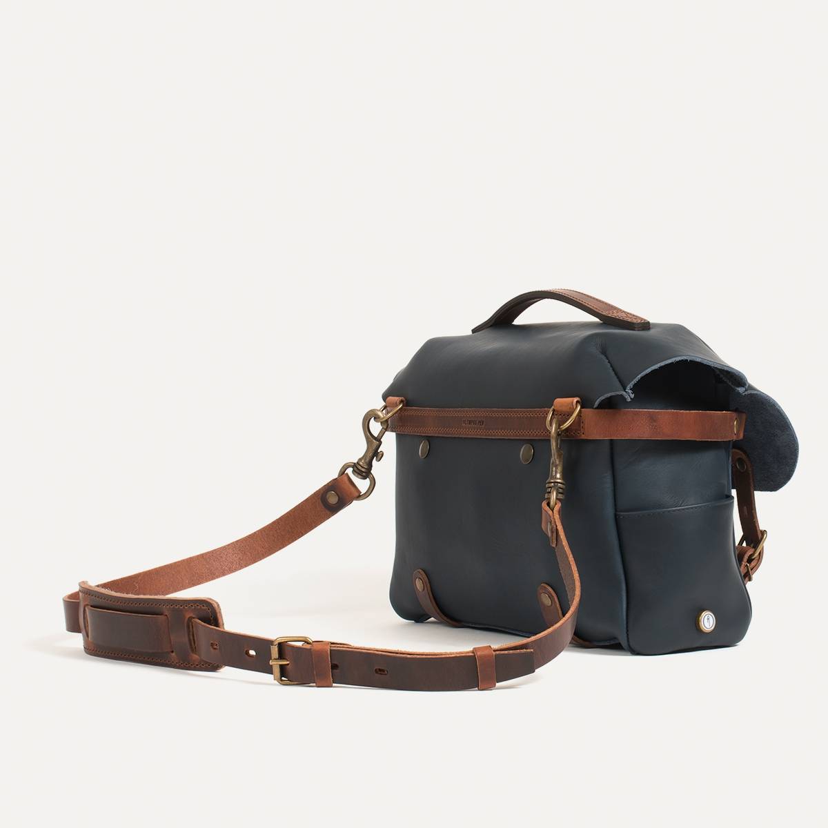 Bolsa fotográfica Bologne S de cuero - Azul marino (imagen n.º 3)