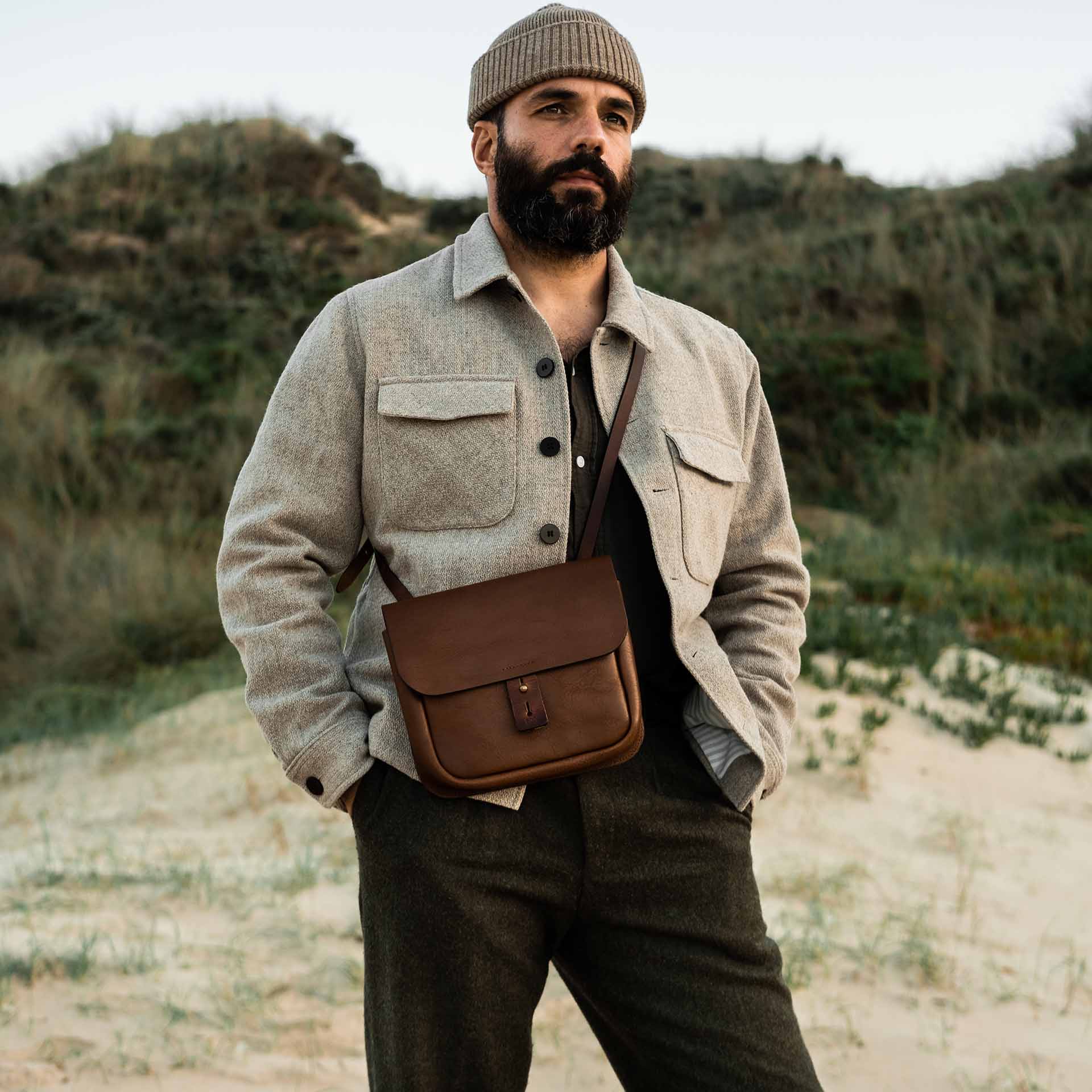 Leder tasche Herren