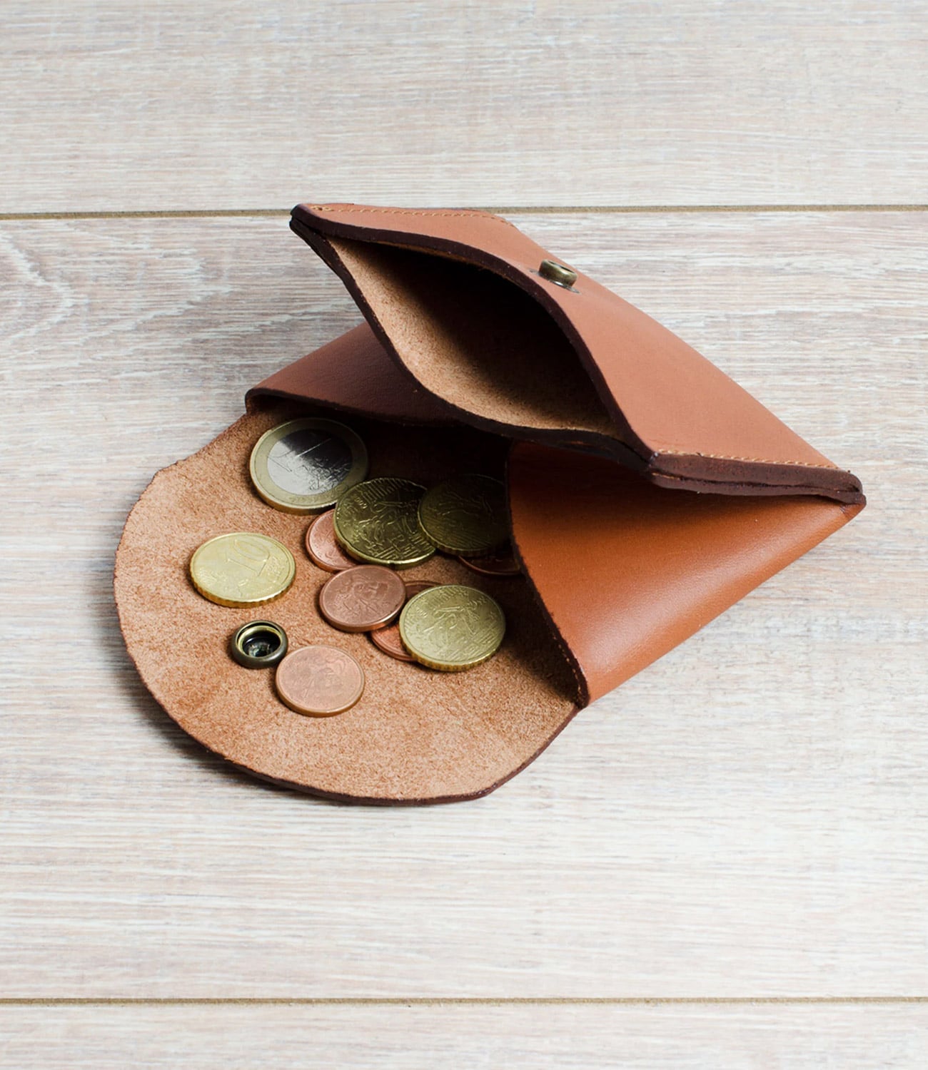 Men's brown leather coin purse